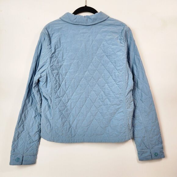 LL Bean Jacket Womens M Quilted Button Down Peasant Cottagecore Chore Wear Plaid - Picture 6 of 12